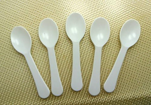 Gmark 400pc 3" Taster Spoons Plastic Mini Spoons, Ice Cream Spoons Dessert Spoons White 1 Box Set GM1002A