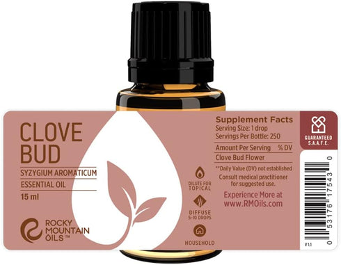 Rocky Mountain Oils Clove Bud Essential Oil - Aromatherapy Diffuser Oils, Topical Massage Oil for Massage Therapy, and Home - 15ml