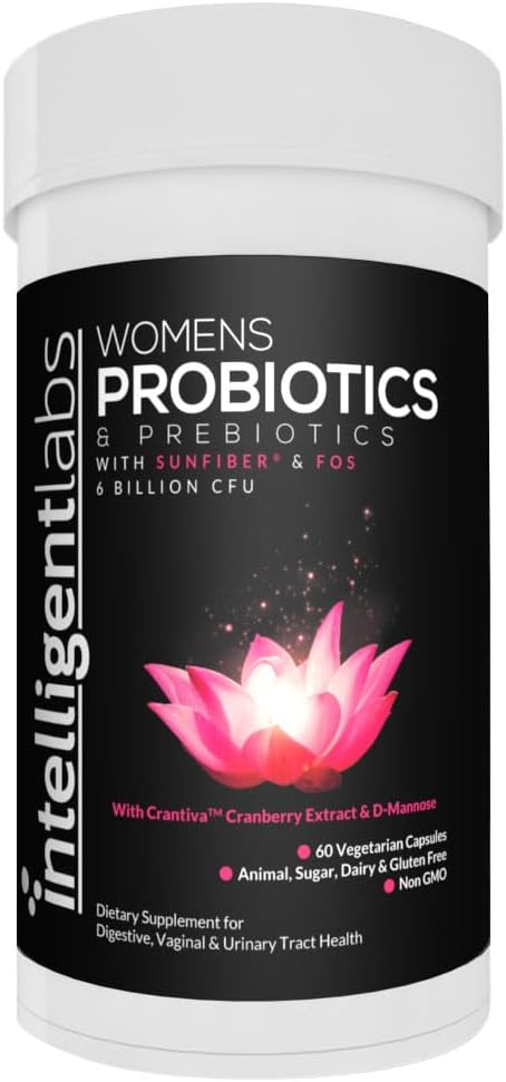 Intelligent Labs Women's Probiotics Formula with Cranberry Extract, D-Mannose, 60-Day Supply, 6 Billion CFU