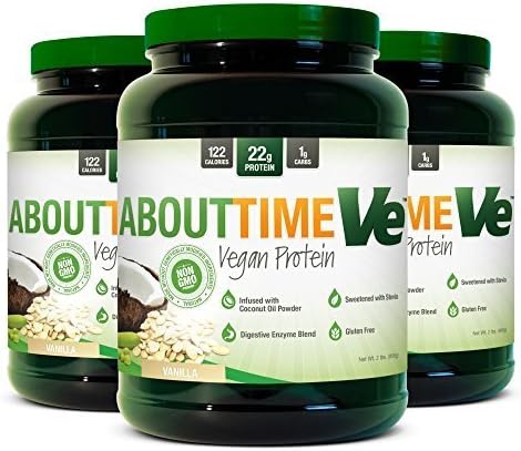 About Time Natural Vegan Protein - Chocolate 2lb, 24g Protein, Non-GMO, Gluten Free, 32 Servings