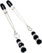 Elite Nipple Clamps, Silver Color with Black Pendant