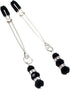 Elite Nipple Clamps, Silver Color with Black Pendant