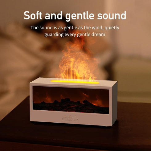 LUCOJET 150ML 7 Essential Oil Diffuser, Flame Fireplace Aromatherapy Diffuser, Ultrasonic Cool Mist Humidifier