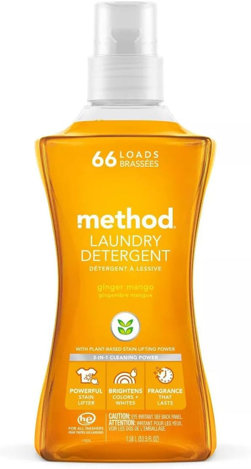 Method Ginger Mango Concentrated Liquid Laundry Detergent 66 Loads - 53.5 fl oz