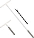 Pawy Pawy 2-in-1 Shower Squeegee for Glass Doors, Telescopic Squeegee for Window Cleaning with Microfiber Scrubber