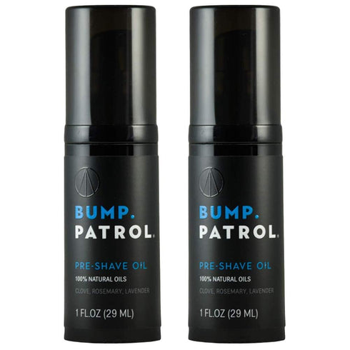Pre-Shave Oil for Men Bump Patrol with Natural Essential Oils - Smooth Shave, Softer Skin - 1 Ounce - Pack of 2