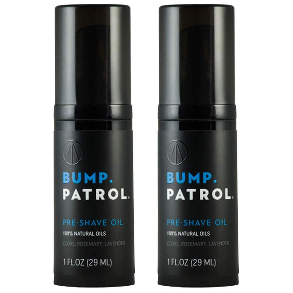 Pre-Shave Oil for Men Bump Patrol with Natural Essential Oils - Smooth Shave, Softer Skin - 1 Ounce - Pack of 2