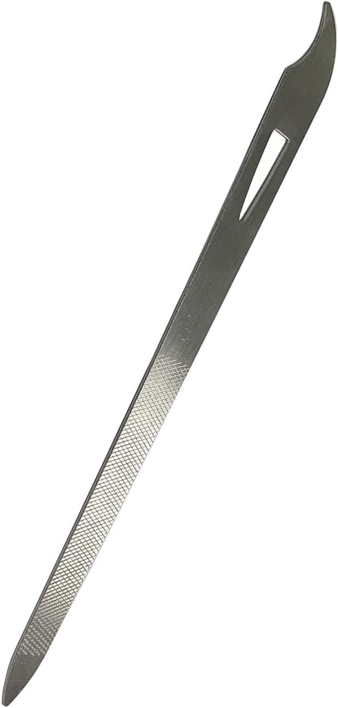 Nail Files for Natural Nails (6 Pack), Metal Nail File 5.5’’ Stainless Steel Thin Durable Nail Filer with Curved Sharp