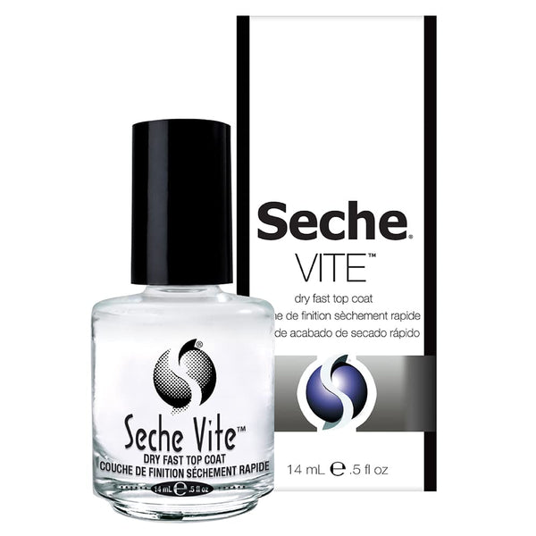 Seche Vite Dry Fast Top Coat Nail Polish, Quick Dry, Clear, 0.5 fl oz