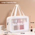 Travel Toiletry Bag for Women and Men - Matte Translucent Makeup Organizer Bag with Handy Handle (White)