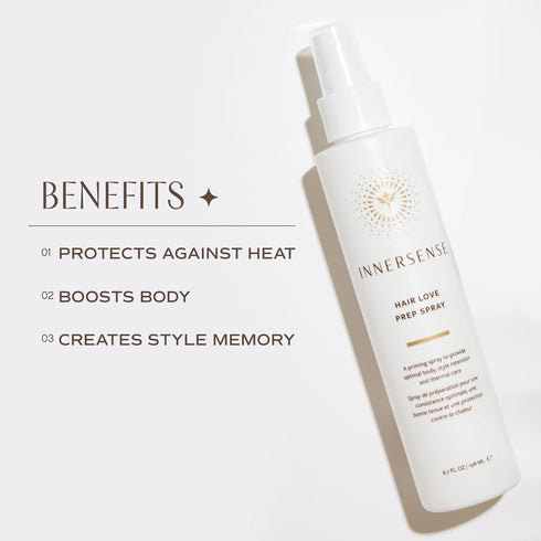 INNERSENSE Organic Beauty - Natural Hair Love Prep Spray for Body, Style Retention + Thermal Care | 6 fl oz | 198 ml