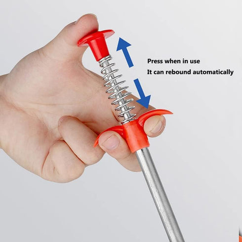62" Drain Clog Remover Tool, Flexible Grabber Claw Reacher Tool with 4 Claws for Home Kitchen Sink and Toilet