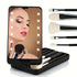 Travel Makeup Brush Set with LED Light Mirror - Portable Makeup Brush Set for Foundation and Powder