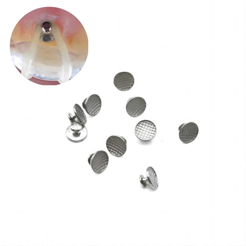 100Pcs Orthodontic Braces Lingual Buttons Bondable Round Mesh Base, 10pcs/Pack