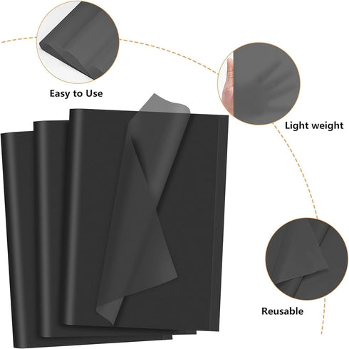 60 Sheets Black Tissue Paper for Packaging Gift Bags Decoration Wrapping Tissue Paper Bulk for DIY Art Crafts Birthday Wedding Halloween, 14 X 20 Inch