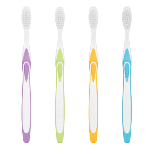SmileGoods A404 Soft Bristle Toothbrush, 40 Tuft, Assorted Colors, Bulk Pack of 72