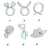 ONEYE Wire Headbands for Women - Twist Bow Hairbands, Fashion Check Bunny Ears Headwraps, 8 Count Hair Accessories