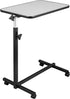 Kcelarec Adjustable Overbed Bedside Table with Wheels,Mobile Laptop Computer Standing Desk Cart (Gray)