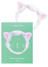 I DEW CARE Face Wash Headband - White Cat Design for Washing, Cleansing, Spa, Quick Dry, Reusable