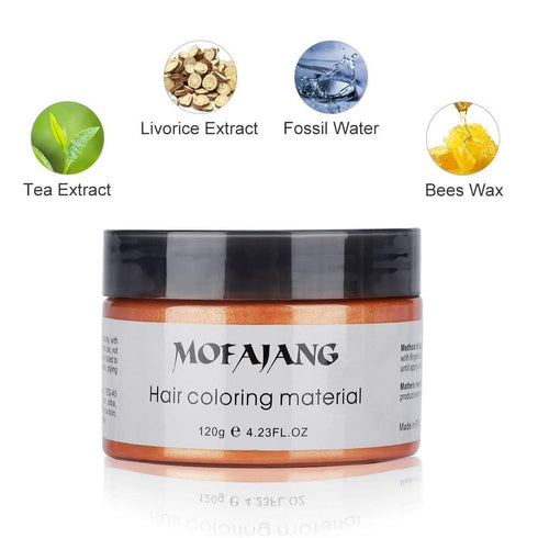 Temporary Hair Color Wax Orange 4.23 oz - Instant Hairstyle Cream Pomades for Party Cosplay, Easy Cleaning