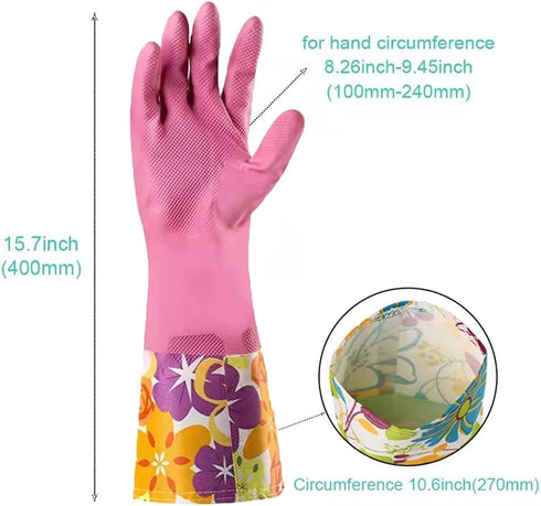 Dishwashing Rubber Gloves 3 Pairs, Aixingyun Non-Slip Household Laundry Kitchen Cleaning Gloves, Reusable PU Waterproof Latex Gloves Gift for Mom (Large, 3 Pairs)