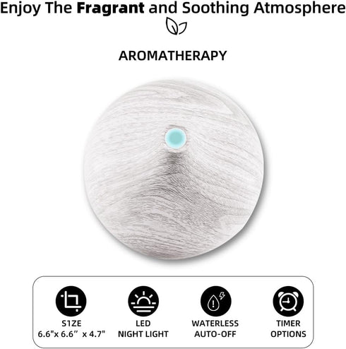 Xitangju 550ml 7 6 Set Aromatherapy Essential Oil Diffuser, White Wood Grain Ultrasonic Humidifier with Remote Control