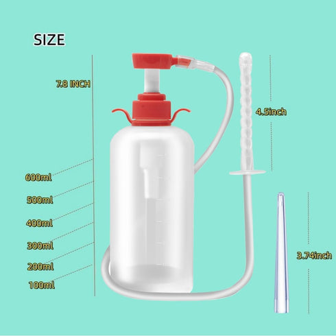 NINXIMI 600ml Vaginal Douche Enema Cleaner Reusable Manual Pressure Anal Vaginal Cleaning System Portable Kit