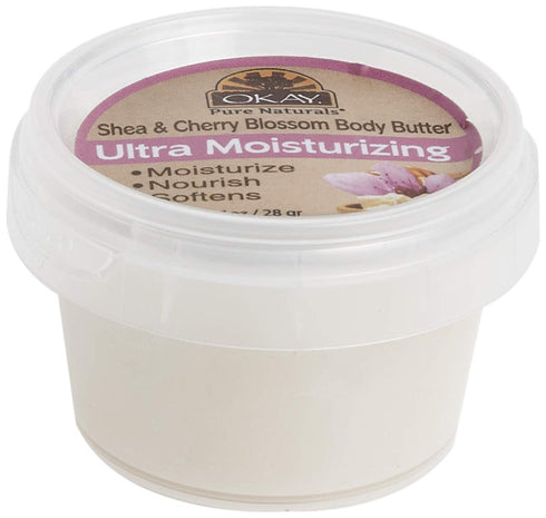 OKAY SHEA and CHERRY BLOSSOM BODY BUTTER, Ultra Moisturizing, 1oz / 30gr
