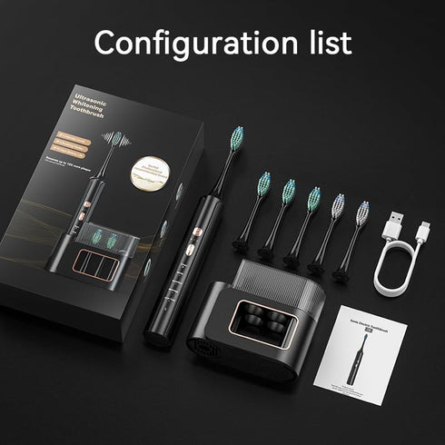 Zocaed 6 5 Electric Toothbrush for Adults, Rechargeable Electric Toothbrush with Replacement Brush Heads, Modes (Black)