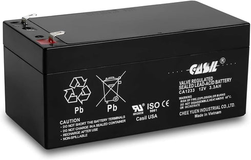 Casil 12V 3.3Ah Replacement Battery Compatible with EXP1233 ML3-12, 12 Volt 3 AH SLA AGM Battery