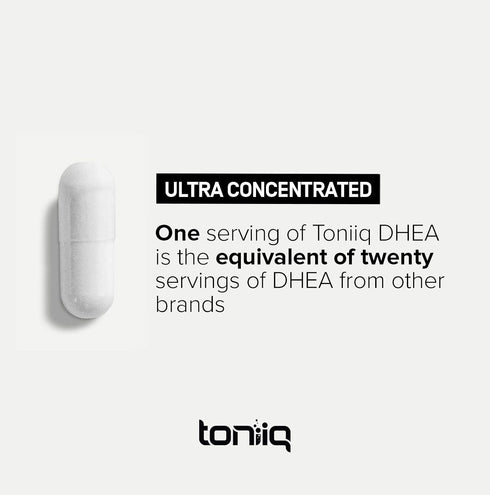Toniiq Ultra High Strength DHEA 100mg Supplement, 180 Capsules, Micronized DHEA