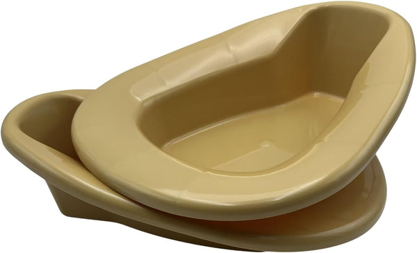 2 Pack Heavy Duty Portable Deluxe Stackable Contour Bedpan, Gold