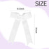 Hipcheer 20pcs Collegiate Style Cheer Bows for Girls, Handmade Long Tail Skinny Ponytail Holder for Sports (White)