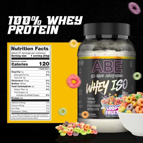 All Black Everything Whey Protein Powder - 25g Protein, Fruity Cereal Milk Flavor, 27 Servings, Low Carbs & Sugar