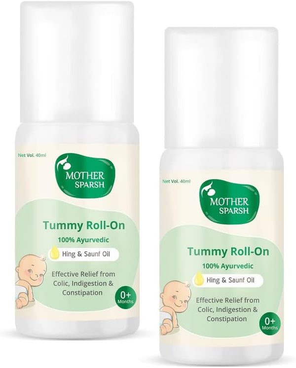 Mother Sparsh Tummy Roll On for Baby, Colic Relief and Digestion, Ayurvedic, Hing &