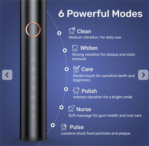 SWZEC (4 Electric Toothbrush for Adults Brush Heads,Black)