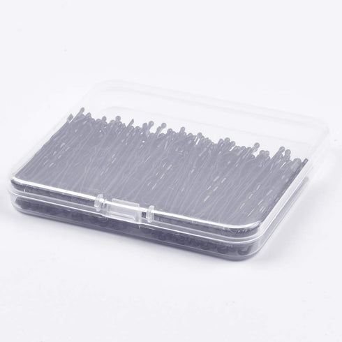 MORGLES 120Pcs Bobby Pins Black, 2 Inches Bobby Hair Pins Bulk with Box for Women Girls