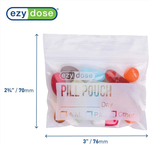 Ezy Dose Disposable Pill Pouches, Clear, 50 Count for Pill and Vitamin Storage