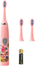 YooHoopo Kids Battery Powered Sonic Toothbrush with 3 Brush Heads, 1 AA Battery