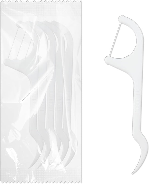 Pack of 50 Dental Floss Picks, Individually Wrapped for Adults & Kids, Travel & Office Use (5pcs per Bag, 50 Bags)