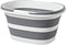 Large Plastic Cleaning Caddy Bucket with Handles - Portable Tool Storage Tote, Collapsible for Fishing, Garden (Grey)