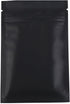100pcs Frosted Clear Window Flat Colored Metallic Foil Resealable Zipper Seal Bags (Black, Flat, 3oz)