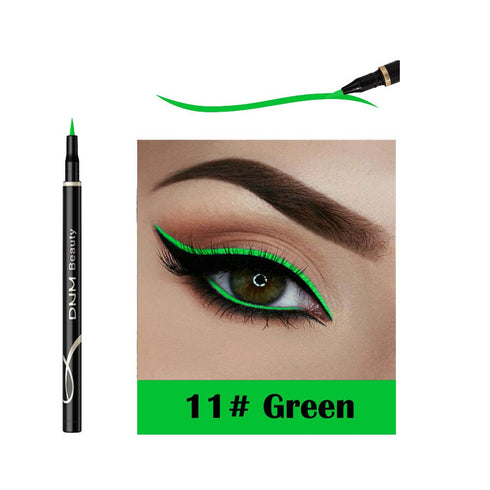 GLOGLOW Cat Eye Makeup Liquid Eyeliner Pen, Waterproof Neon Colorful Long-lasting Black Makeup Tools (Green)