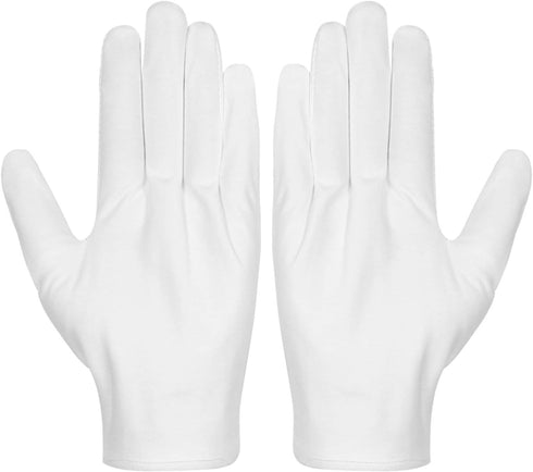 Selizo Cotton Gloves - 3 Pairs White Gloves for Women Men, Eczema Dry Hands Moisturizing, Archival Cleaning