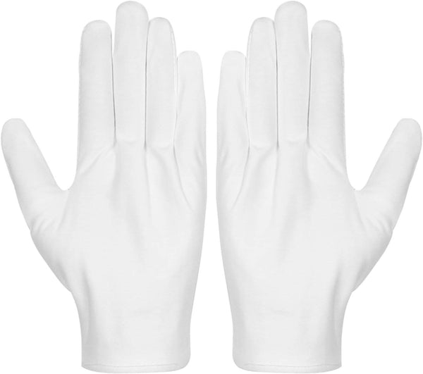 Selizo Cotton Gloves - 3 Pairs White Gloves for Women Men, Eczema Dry Hands Moisturizing, Archival Cleaning