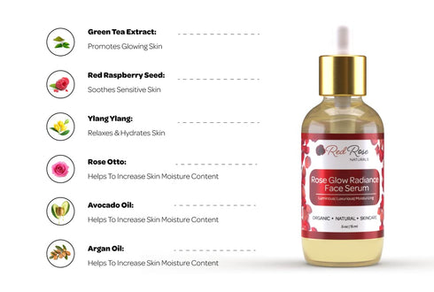 Rose Glow Radiance Face Serum - Daily Hydration for Anti-Aging, 15 ml, Suitable for All Skin Types