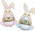 Set of 2 Easter Money Holder Bunny Egg Cash Holder, 3D Wooden