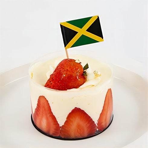 JAVD CYPS 100 Pcs Jamaica Flag Toothpick Flags, Mini Stick Cupcake Toppers for Party Decoration