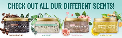 Natural Elephant Turmeric & Citrus Exfoliating Sugar Scrub, 10 oz with Argan Oil and Shea Butter