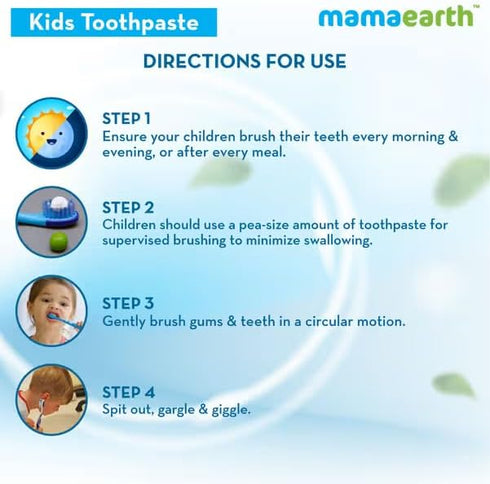 Mamaearth Natural Orange Kids Toothpaste, Gently Cleanses Teeth & Gums, Fights Cavities & Tooth Decay, with Fluoride &